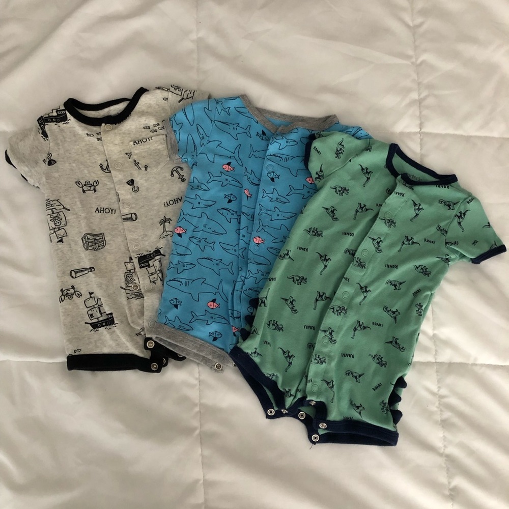 (3) Carters Summer Rompers - Picture 2 of 2